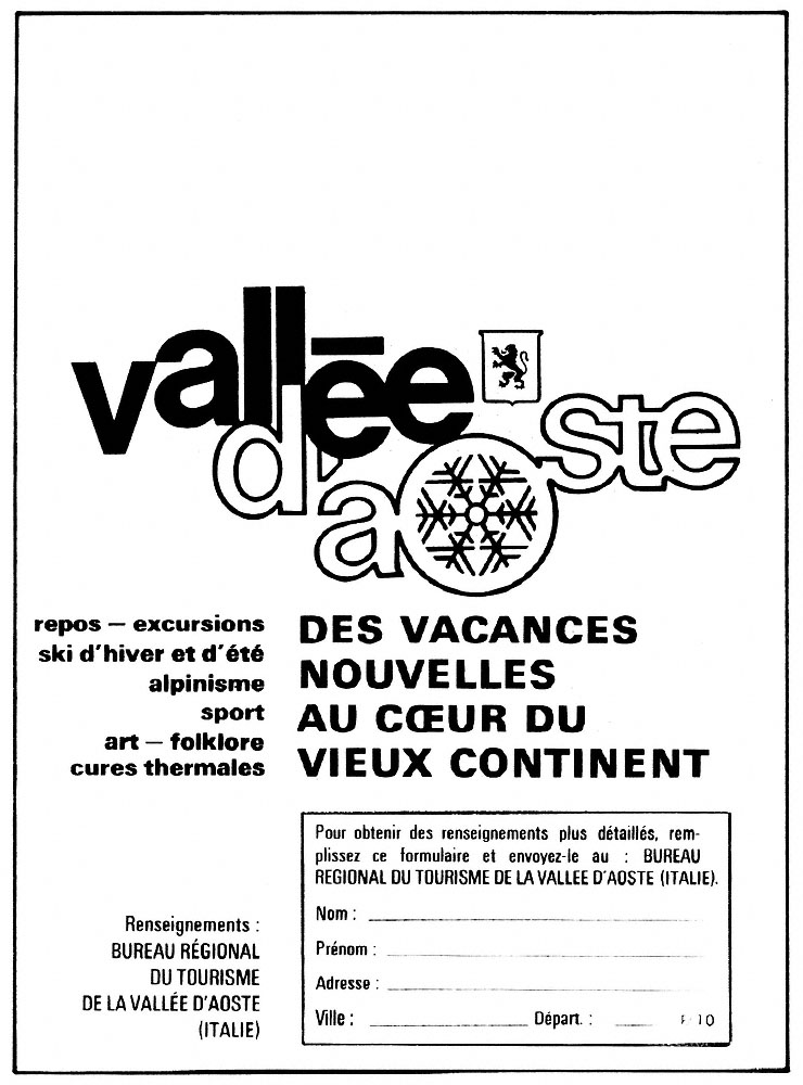 Advert Val Aoste 1968