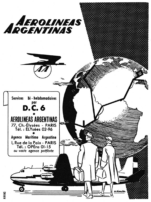 Advert Aerolineas Argentinas 1952