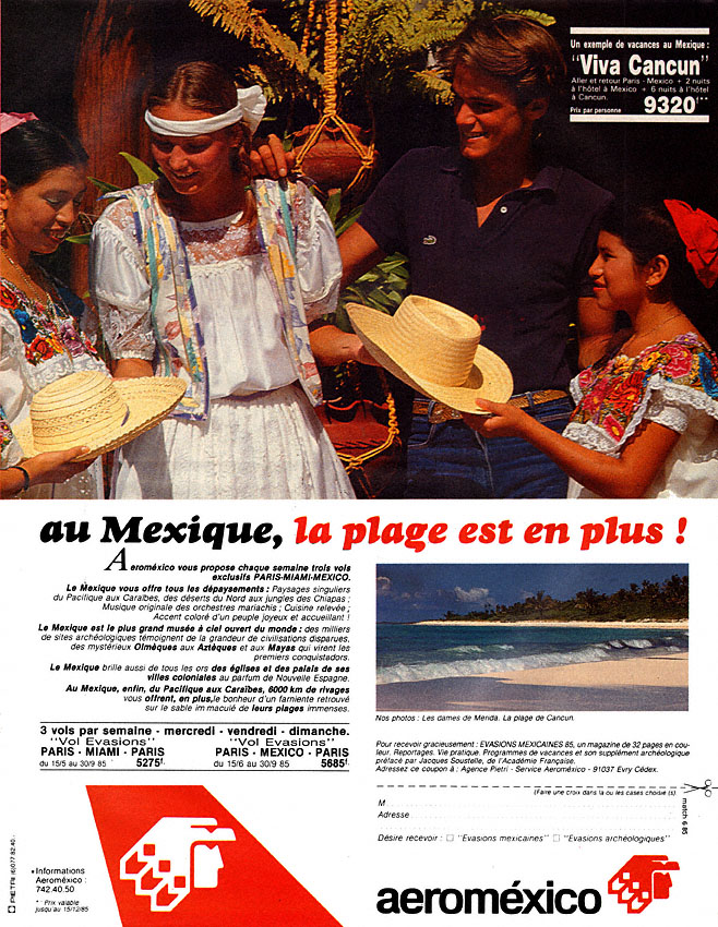 Advert Aeromxico 1985