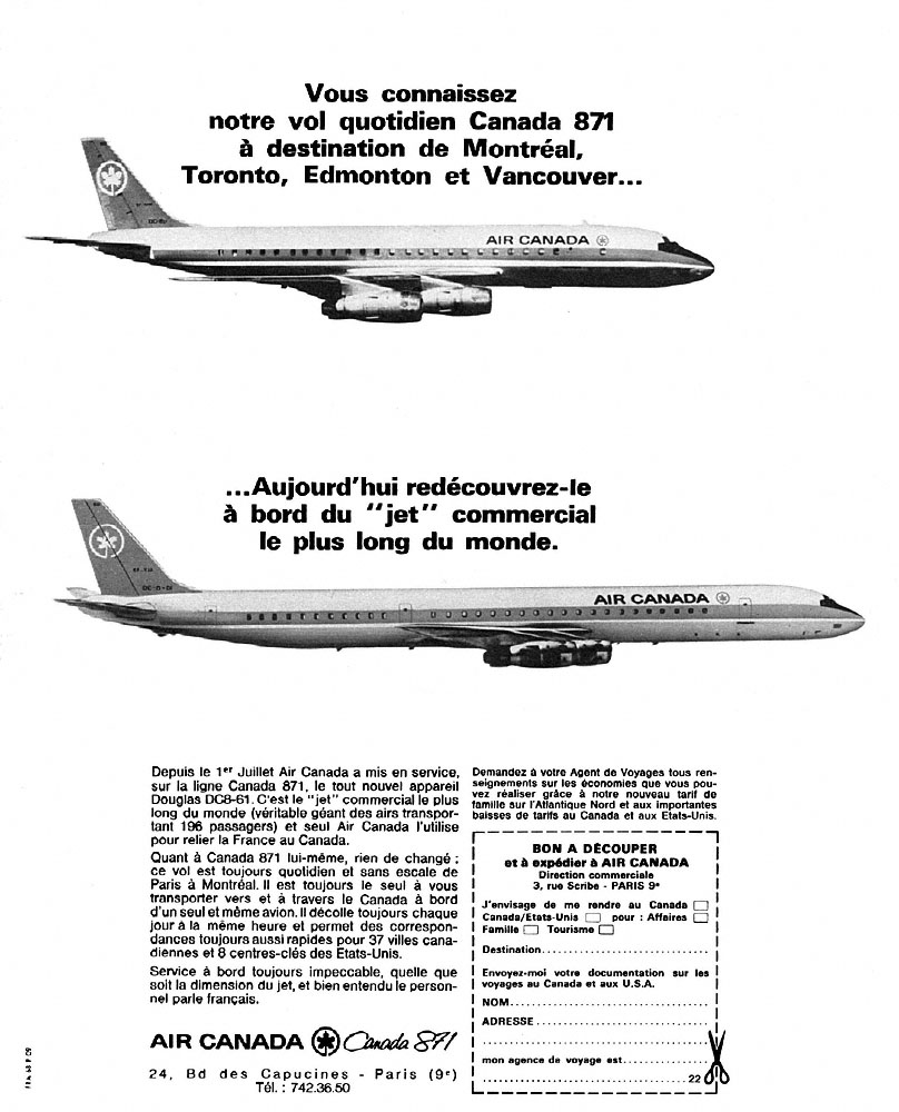 Advert Air Canada 1968