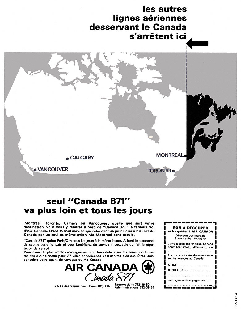 Advert Air Canada 1969