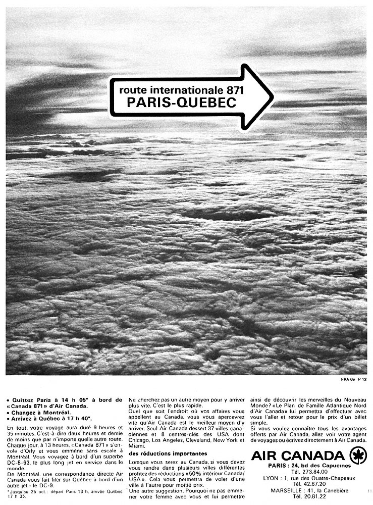 Advert Air Canada 1969