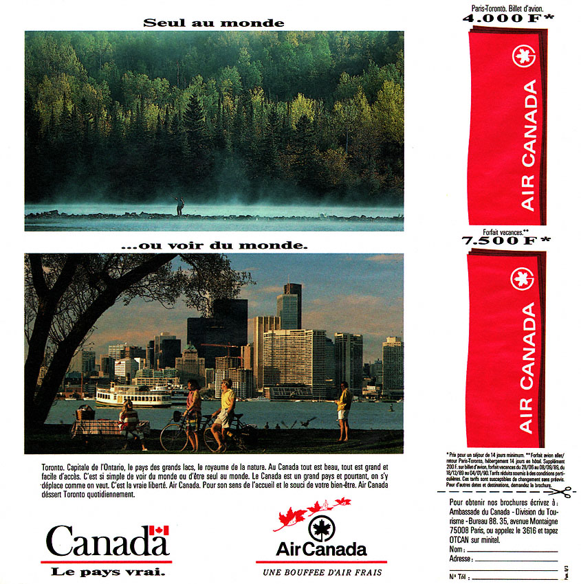 Advert Air Canada 1989