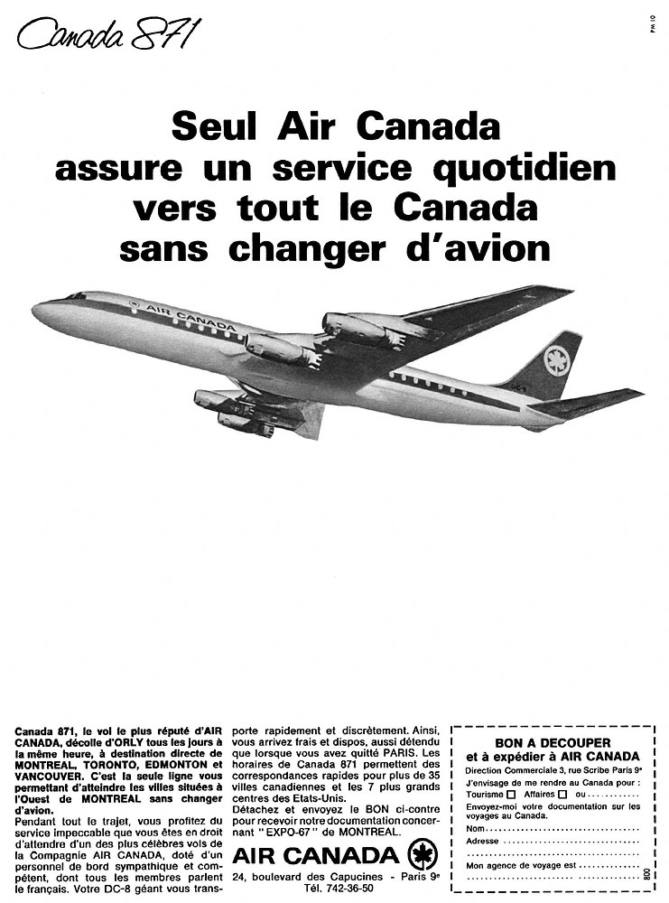 Advert Air Canada 1966