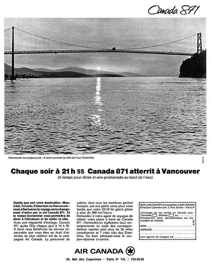 Advert Air Canada 1967