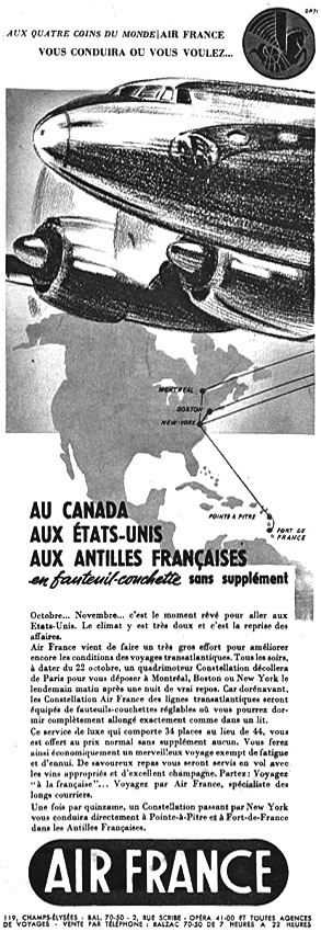 Advert Air France 1950