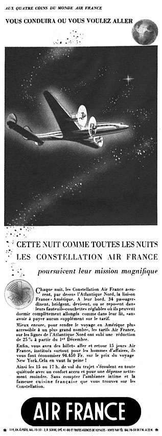 Advert Air France 1950