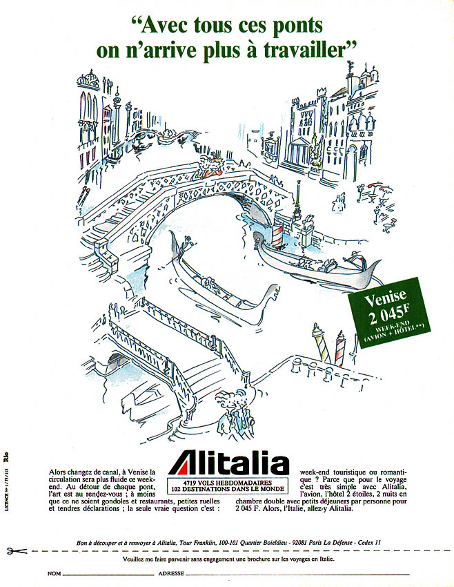 Advert Alitalia 1989