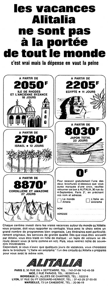 Advert Alitalia 1966