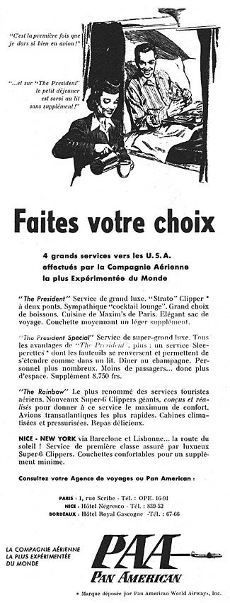 Advert Pan American 1953