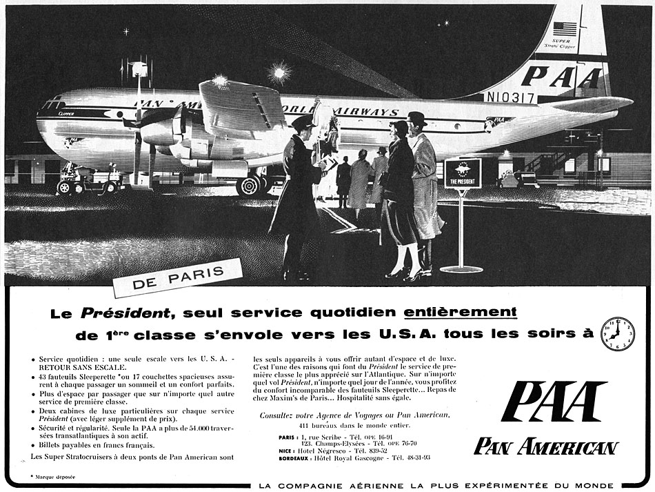 Advert Pan American 1956