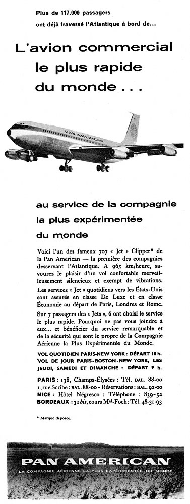 Advert Pan American 1959