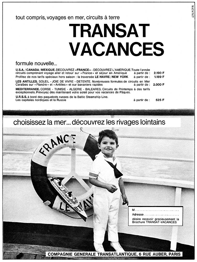 Advert Zdivers Croisi�res 1964