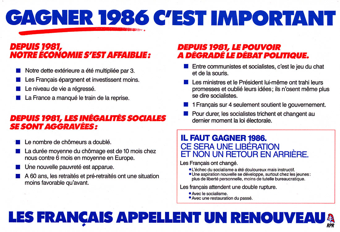 Advert Politique 1985