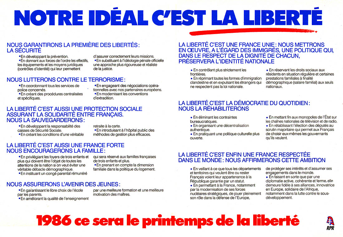 Advert Politique 1985