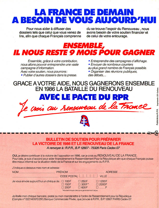 Advert Politique 1985
